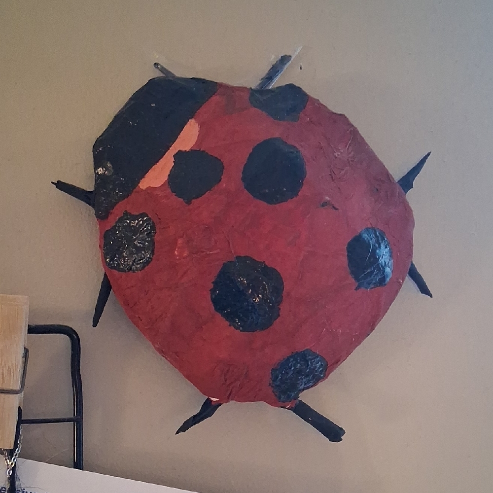 Handcrafted Ladybug Wall Art